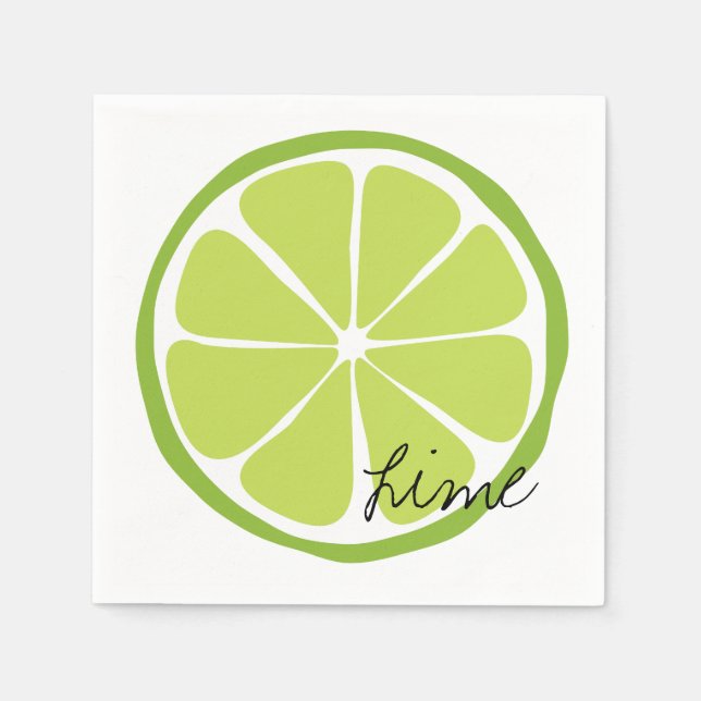 Serviettes En Papier Papier Citrus Lime d'été Napkin (Devant)