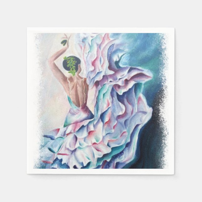 SERVIETTES EN PAPIER PAPIER DANSER FLAMENCO NAPKINS (Devant)
