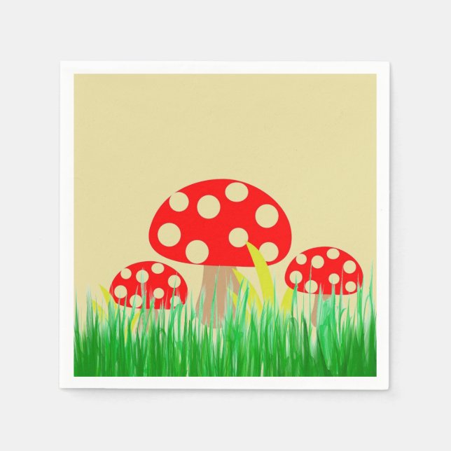 Serviettes En Papier Papier de champignons Napkin (Devant)