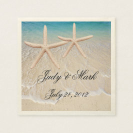 Serviettes En Papier Papier de mariage personnalisé Starfish Beach