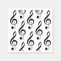 Papier de musique Clé Arbre Napkin