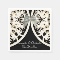 Papier dentelle noir et blanc coupé mariage damass
