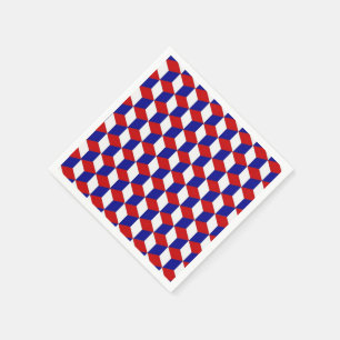 Serviettes En Papier Papier - Illustration en rouge, blanc, bleu