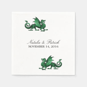 Serviettes En Papier Papier Mariage Dragon Vert