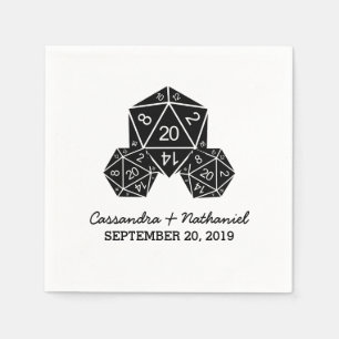 Serviettes En Papier Papier Mariage Ebony D20 dés