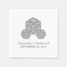 Serviettes En Papier Papier Mariage gris D20 dés