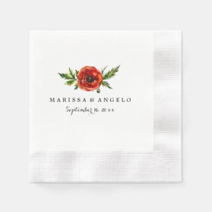 Serviettes En Papier Papier Mariage Red Poppy