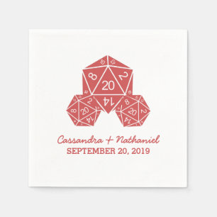 Serviettes En Papier Papier Mariage rouge D20 dés