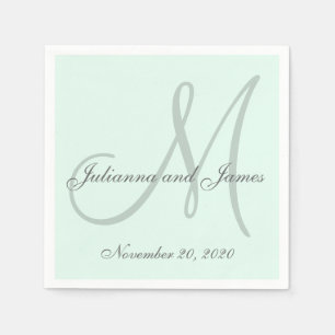 Serviettes En Papier Papier Monogramme Pastel Personnalisé