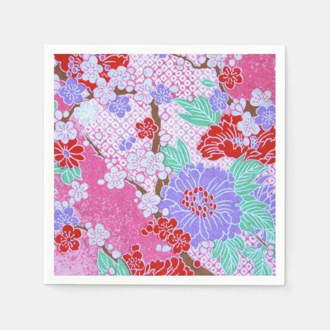 Serviettes En Papier Papier Motif Sakura japonais (Devant)