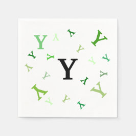 Serviettes En Papier Papier Napkin - Lettres mélangées en vert
