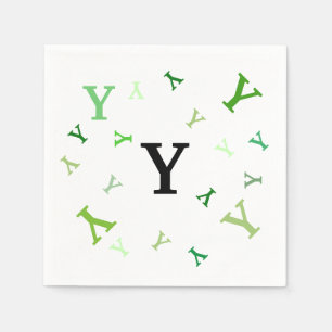 Serviettes En Papier Papier Napkin - Lettres mélangées en vert