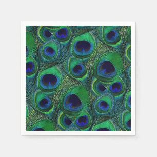 Serviettes En Papier Papier Peacock Vert, Bleu, Violet