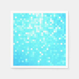 Serviettes En Papier Papier Pixels Aqua Turquoise