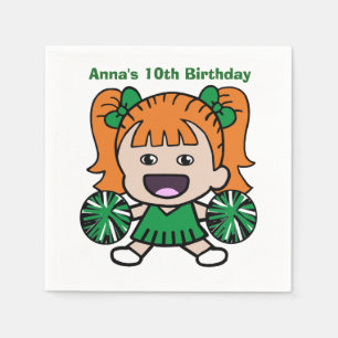 Serviettes En Papier Papier Pom-pom girl vert serviettes