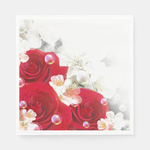 Serviettes En Papier Papier serviettes-Roses rouges