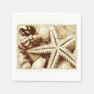 Serviettes En Papier Papier Starfish and Seashells