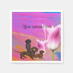 Serviettes En Papier Papier violet Dachshund serviettes