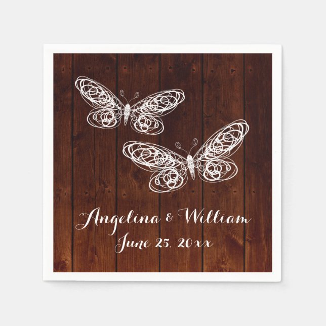 Serviettes En Papier Papillon de caisse Napkin (Devant)