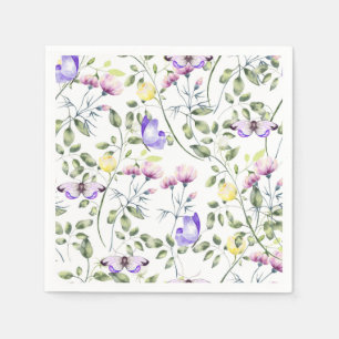 Serviettes en papier Papillon Floral, Jardin de fê