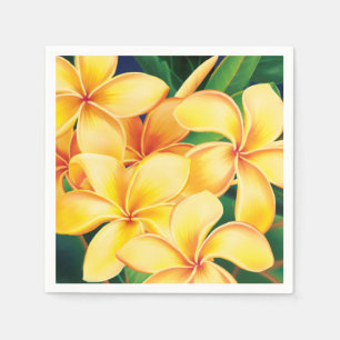 Serviettes En Papier Paradis tropical Plumeria hawaïenne