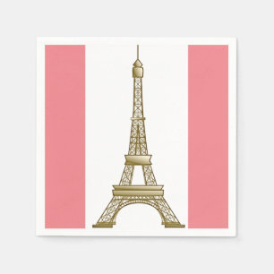 Serviettes En Papier Paris Pink Eiffel Tower Papier