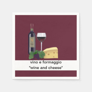 Serviettes En Papier Partie de vin et de fromage
