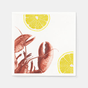 Serviettes En Papier Partie d'ébullition de homard d'été