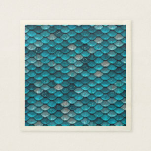 Serviettes En Papier Parties scintillant étincelante Bleu Turquoise Aq