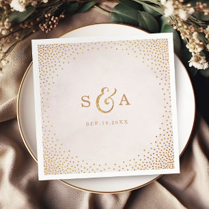 Serviettes En Papier Parties scintillant moderne rose or mariage
