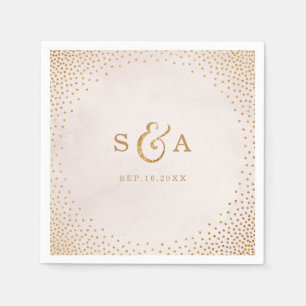 Serviettes En Papier Parties scintillant moderne rose or mariage