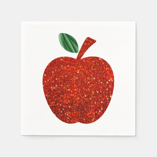 Serviettes En Papier Parties scintillant Red Apple Napkin (Devant)