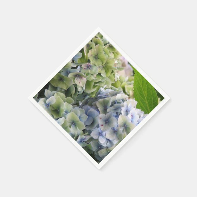 Serviettes En Papier Pastel Blue Hydrangeas (Coin)