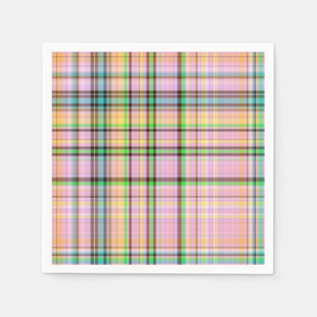 Serviettes En Papier Pastels au chocolat Plaid 21 PAPIERS NAPKINS (Devant)