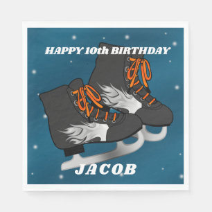 Serviettes En Papier Patinage sur glace pour garçon Anniversaire