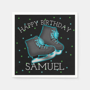 Serviettes En Papier Patinage sur glace pour garçon Anniversaire