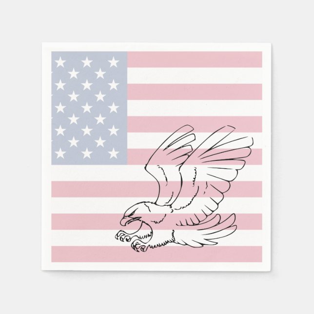 Serviettes en papier patriotique de l'aigle améric (Devant)