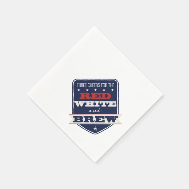 Serviettes En Papier Patriotique rouge blanc & brasse (Coin)