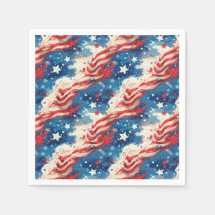 Serviettes en papier patriotiques Étoiles rouges b