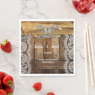 Serviettes En Papier Pays Rustique Western Mariage Papier Napkin