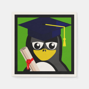 SERVIETTES EN PAPIER PÉGUIN DE DIPLÔME
