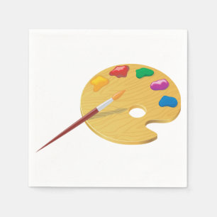 Serviettes En Papier Peintres Papier Palette Napkins