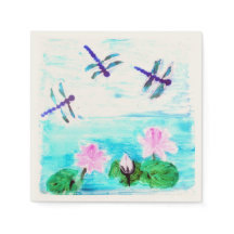 Peinture à l'étang Nénuphar de libellules