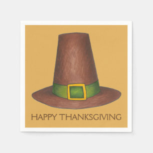 Serviettes En Papier Pèlerin Puritan Casquette Bon thanksgiving Automne