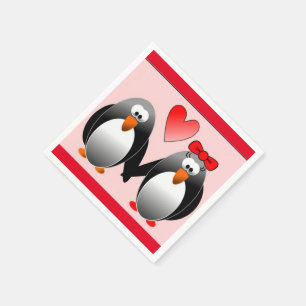 SERVIETTES EN PAPIER PENGUIN EST AMOUREUX