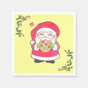 Serviettes En Papier Père Noël aime les cookies Napkins