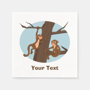Serviettes en papier personnalisées avec singes gr