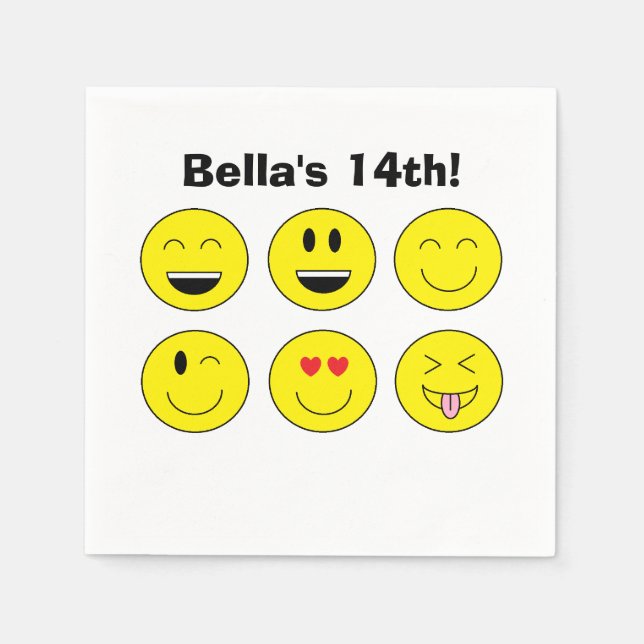 Serviettes en papier personnalisées "Emojis" (Devant)