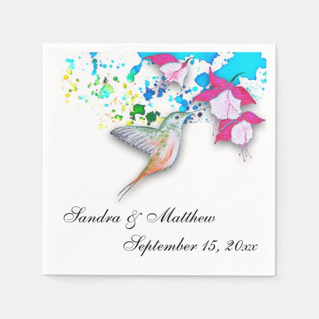 Serviettes en papier personnalisées Hummingbird &  (Devant)