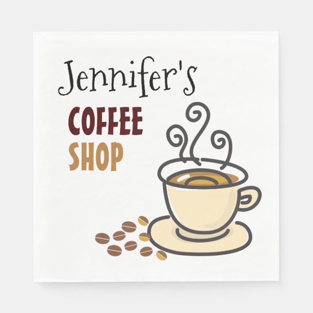 Serviettes en papier personnalisées pour café de c (Devant)